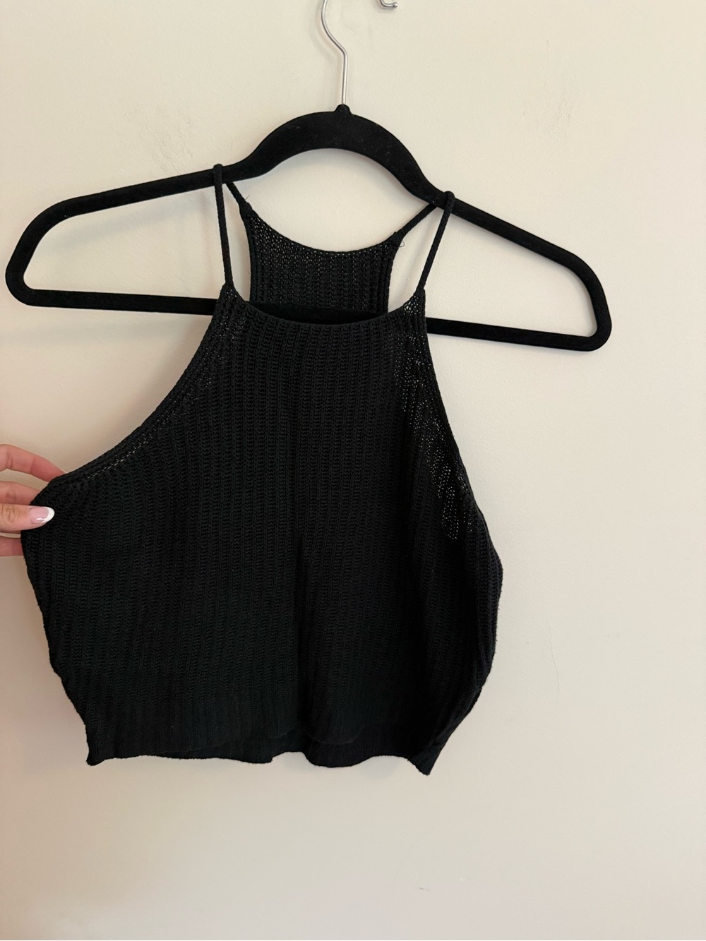 Brandy Melville Black Knit Halter Top